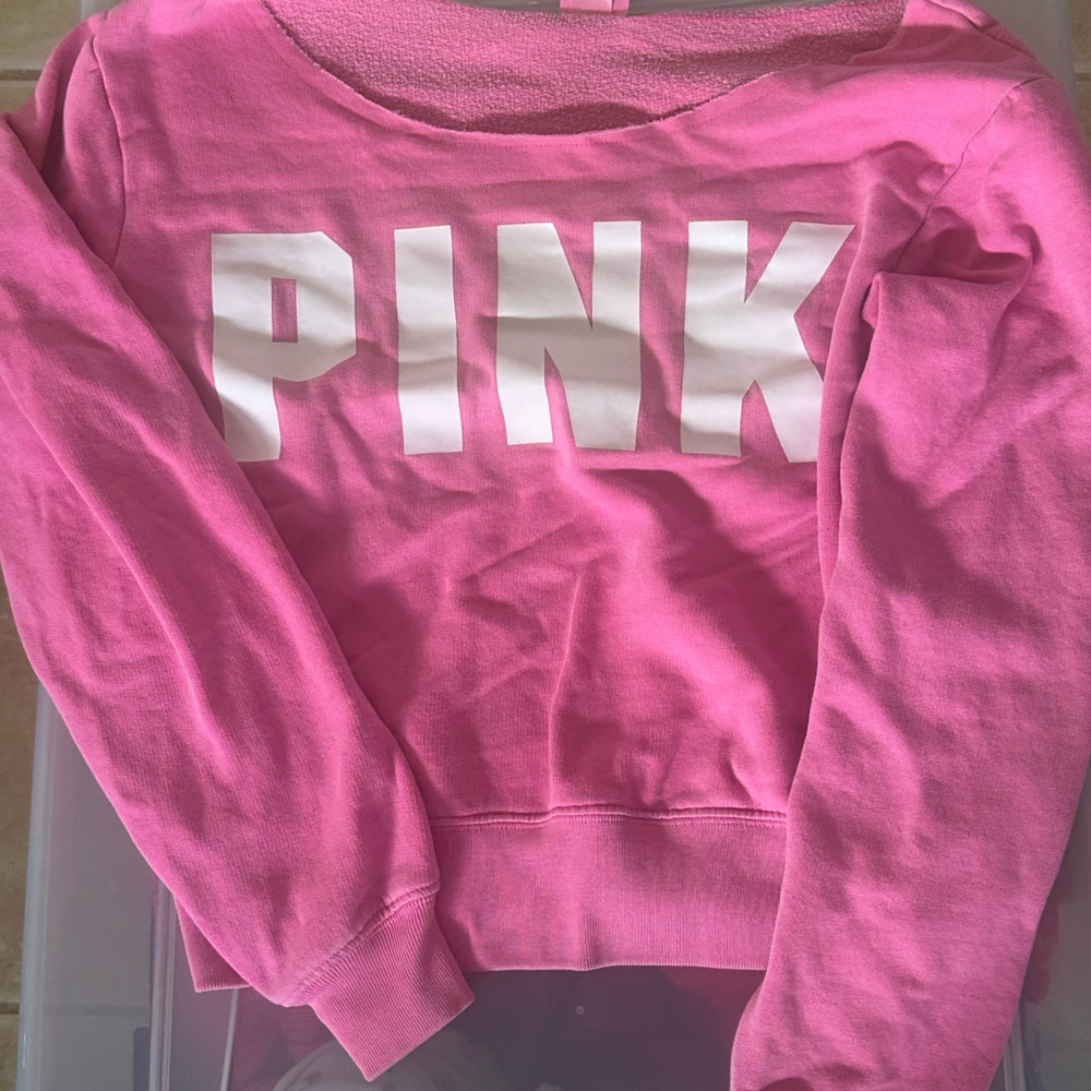 Victoria's Secret Pink & White Sweatshirt